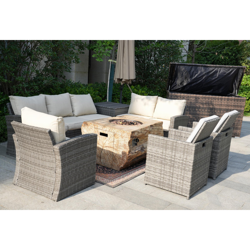 Coltyn 8 - Person Patio Conversation Set with Cushions