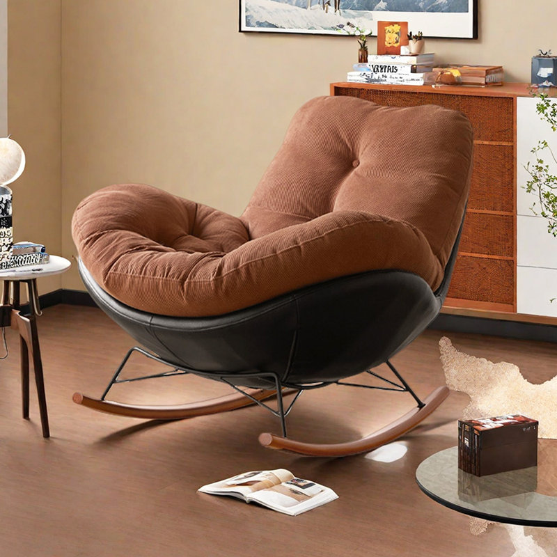 Chaise berçante ergonomique décontractée Living Room, Caramel