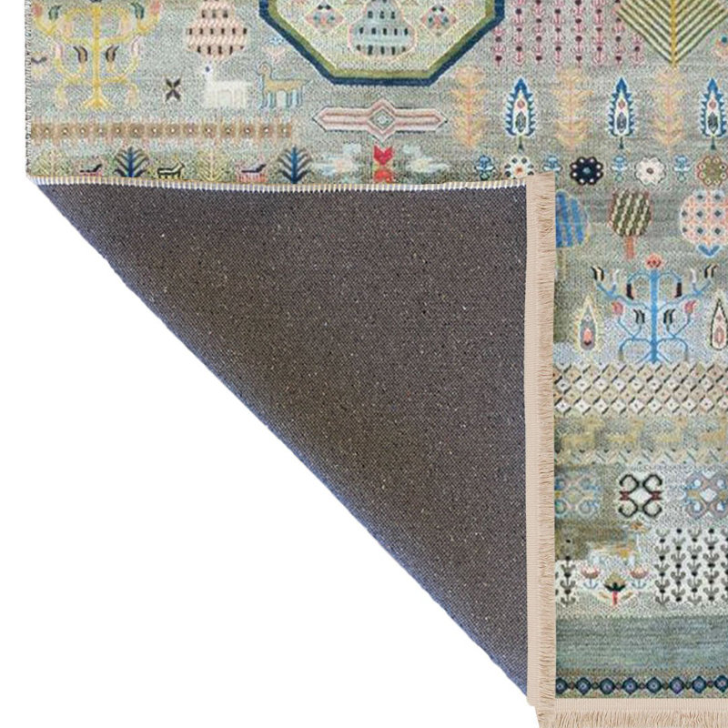 Tapis décoratif multicolore à motif d'arbres, d'animaux et de formes Barcelona Collection