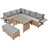 5-Piece Outdoor Patio Rattan Sofa Set, Sectional PE Wicker L-Shaped Garden Furniture Set With 2 Extendable Side Tables, Dining Table And Washable Covers For Backyard, Poolside, Indoor-532453066