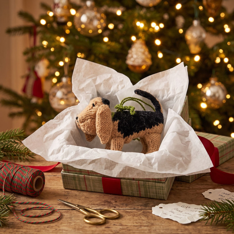 Arcadia Home Bloodhound Hand-Knit Ornament
