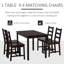 Ensemble de table de salle à manger 5 pièces, table de cuisine en bois et chaises pour coin-repas, coin-repas