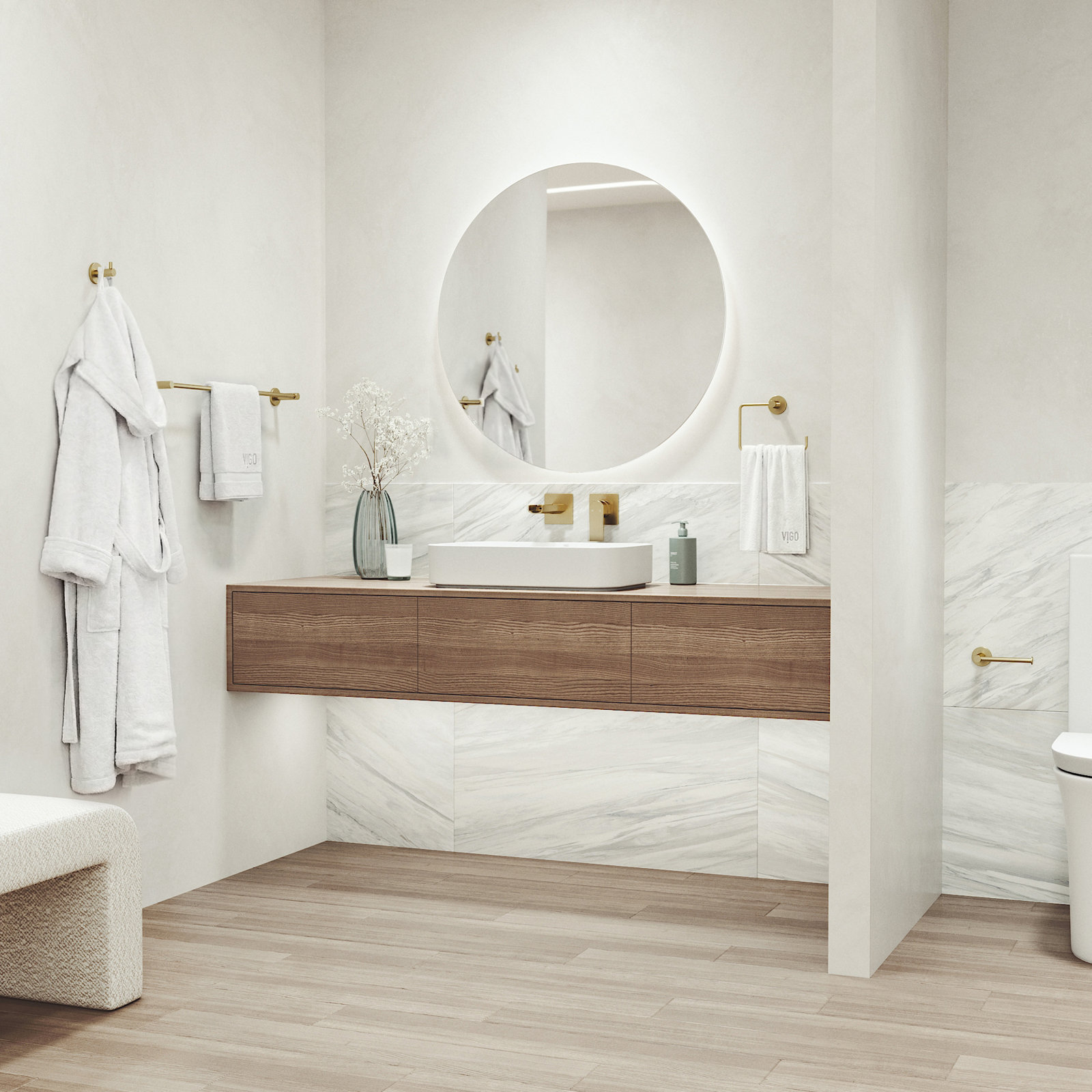 Cass 4-Piece Bathroom Hardware Set, Gold
