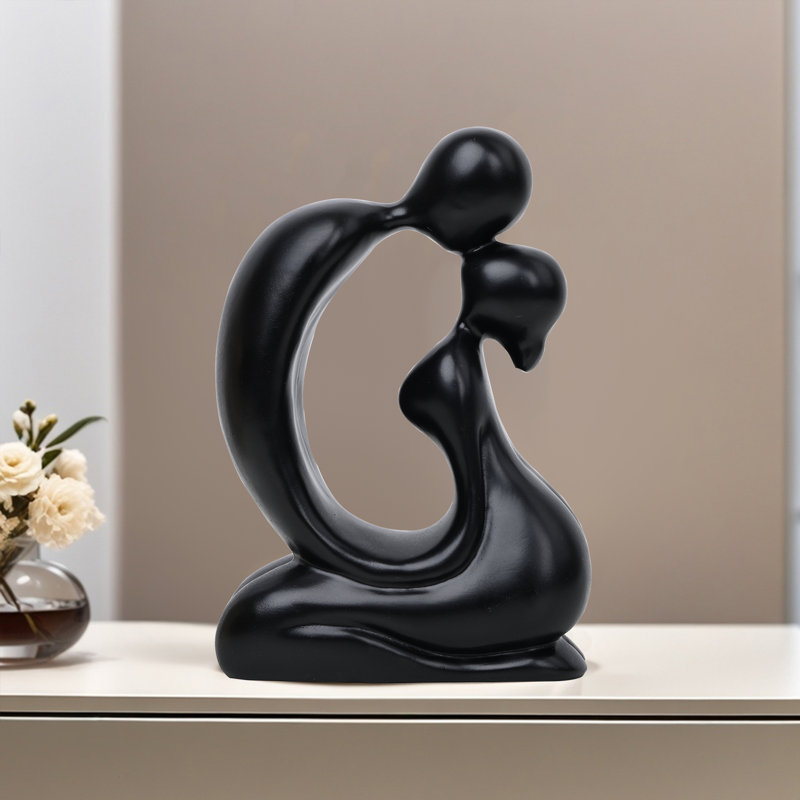 Sculpture moderne moderne avec petit couple, Noir
