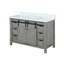 Meuble-lavabo gris cendre 48 po X P 22 po D, avec comptoir en quartz blanc