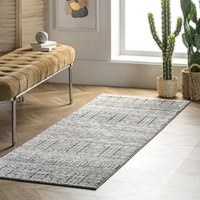 Ivoire géométriques/gris Tapis décoratif