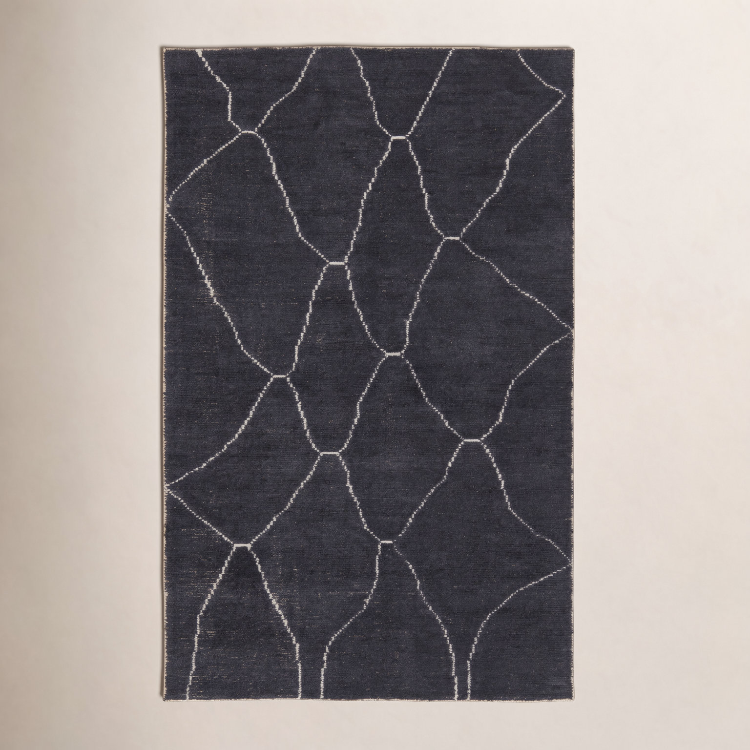 Rowan Black White Hand-Loomed Geometric Rug, Rectangle 12' x 15'