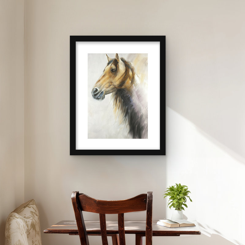 Impression d'un cheval sauvage encadré - Western Home Decor Art
