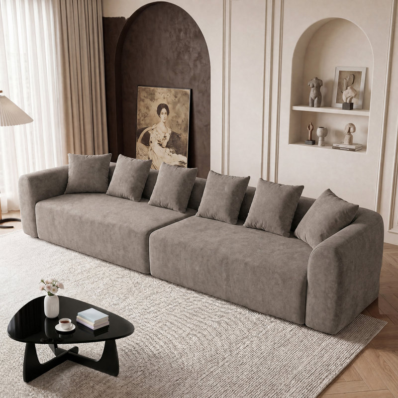 Canapé modulaire Modern, H 24,8 po x l 144,4 po x P 24,8 po, Gris clair