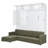 Queen Size Murphy Bed Wall Bed With Sofa And Shelves,Green Panel, Beige Sofa(OLD SKU:LP000765AAA)-1356146498