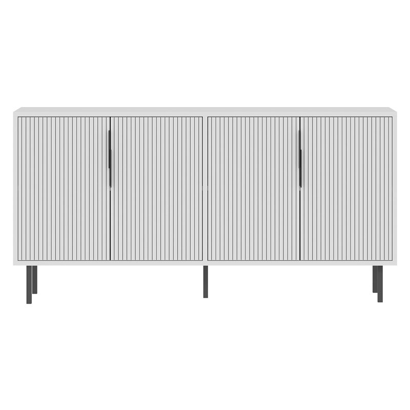 Modern Console Table, White, 59.1 x 29.5 x 14.2 inches | 100% Melamine Coated Particle Board, Thickness: 0.71 inches | Stylish & Functional Design for Entryway, Living Room, or Office Space, Durable & Elegant