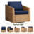 Tiaka 2-Person Swivel Outdoor Seating Group-300930574-300930575