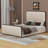 Modern Metal Bed Frame With Curved Upholstered Headboard And Footboard Bed With Under Bed Storage, Heavy Duty Metal Slats-475410223-475410220