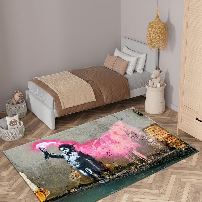 Soft With Pile Printed Rug Featuring a Vibrant and Intricate Floral Pattern Perfect for a Stylish and Cozy Indoor Space