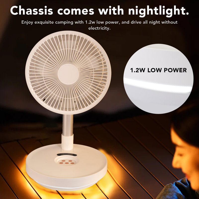 Ventilateur rétractable avec veilleuse à DEL