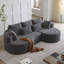 Canapé modulaire courbé sans siège à 4 places avec 7 coussins Chenille-1712897191-1712897190