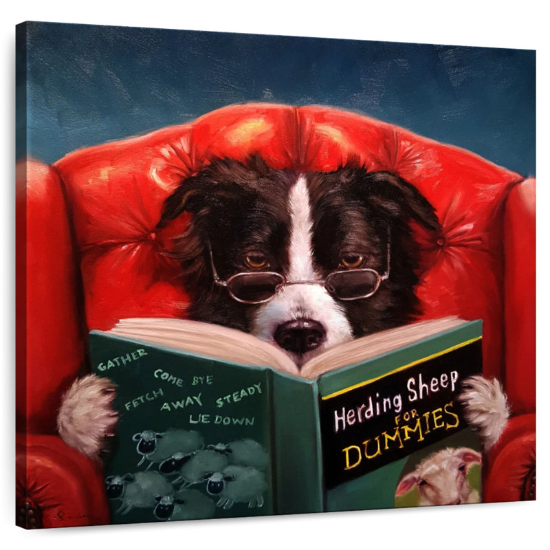 Brampt Reading Herding Sheep, 20" H x 20" W