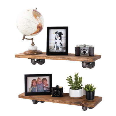 Ternes 2 Piece Pine Floating Shelf