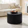 Jadida 23.6" Modern Fluted Round Storage Coffee Table