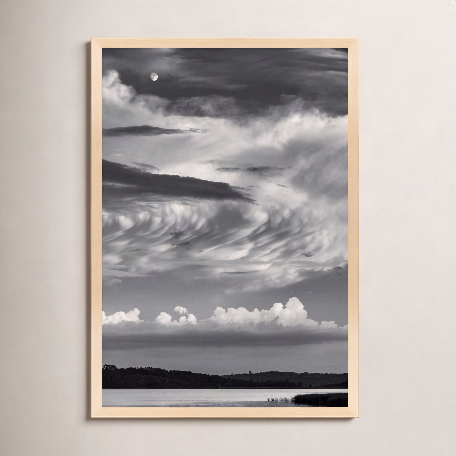 Garden Sign "Island Lake Moon" Print, 25" H x 17.5" W x 1.25" D, Brown