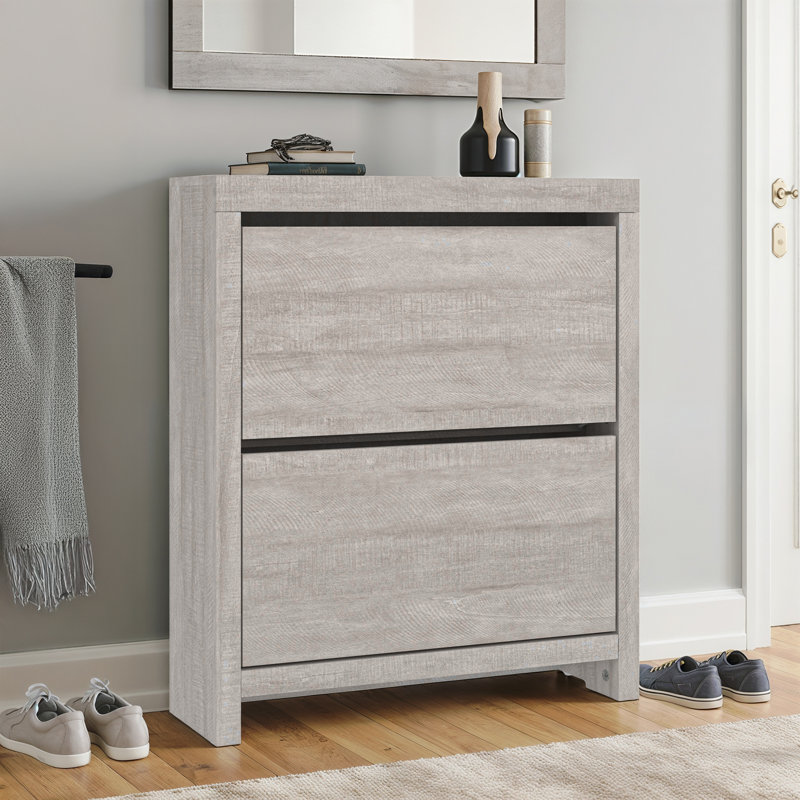Cubbot Ellani 2 Flip Door Down Shoe Storage, Dusty Grey Oak