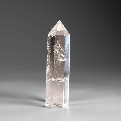 Gemme, quartz transparent poli (moyen), pointe du Brésil