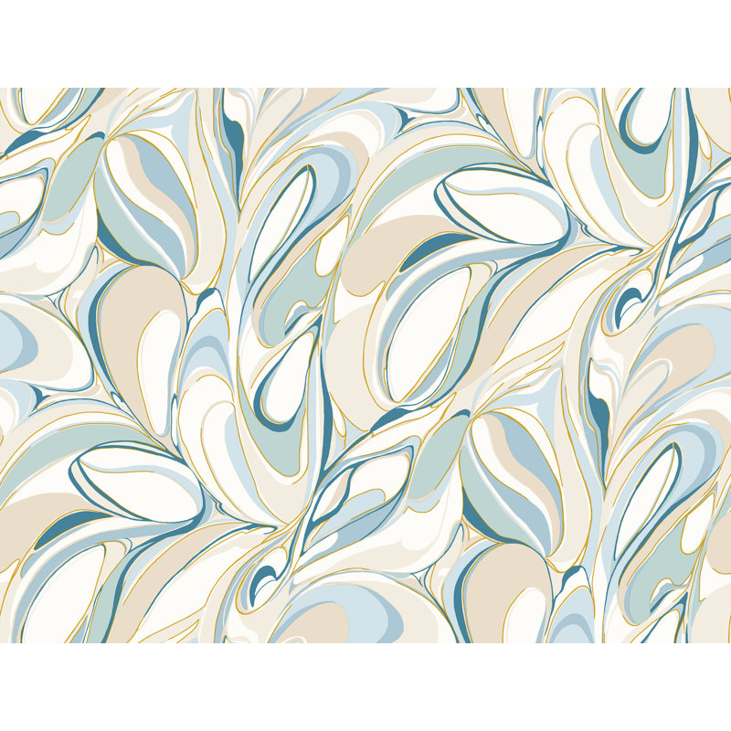 Papier peint noir Achate, Bleu