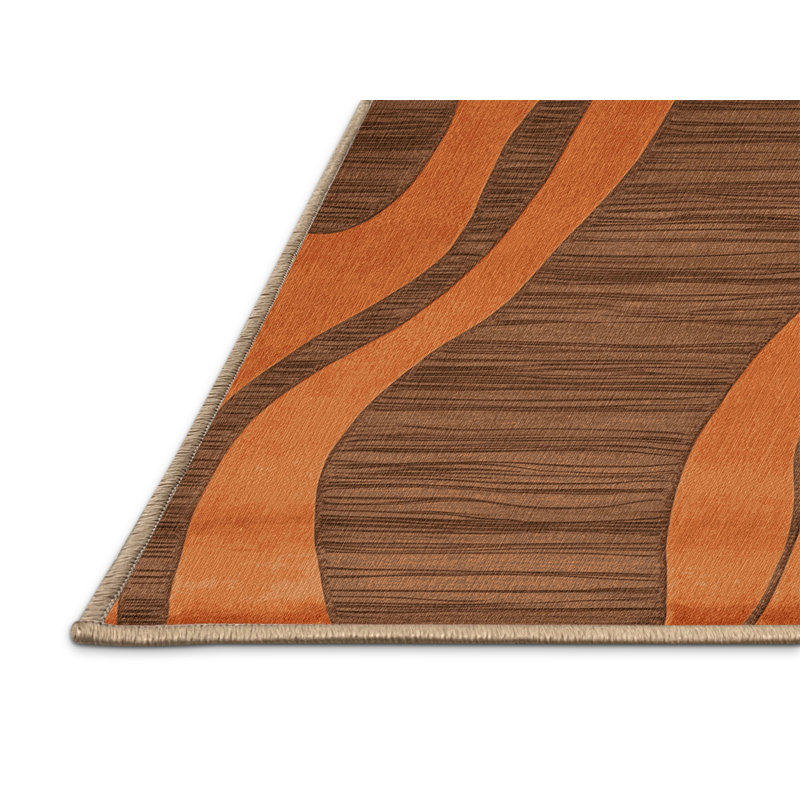 Tapis abstrait lavable à la machine, Carré 5 pi