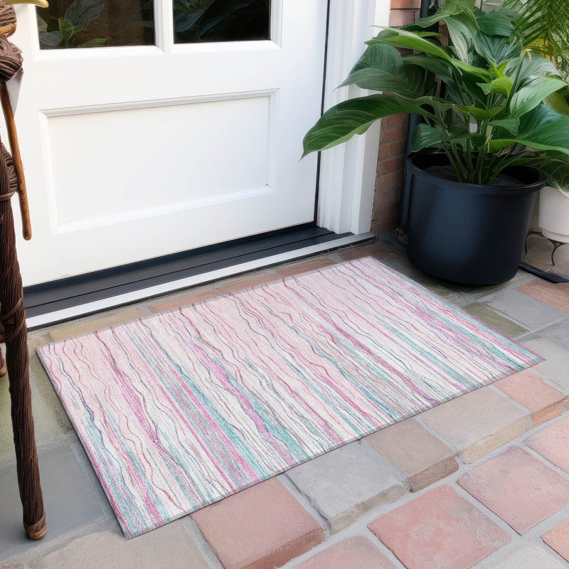  Tapis paprika chantille lavable à la machine intérieur / extérieur ACN996, Rectangle 1 pi 8 po x 2 pi 6 po