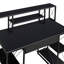 Bureau noir avec tablettes ouvertes et huche-863243324