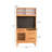 33.46"Solid Wood Pine Brown Sideboard