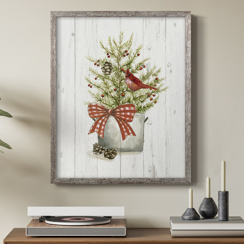 Winter Pine II Framed Print - Solid Wood, 11" H x 9" W