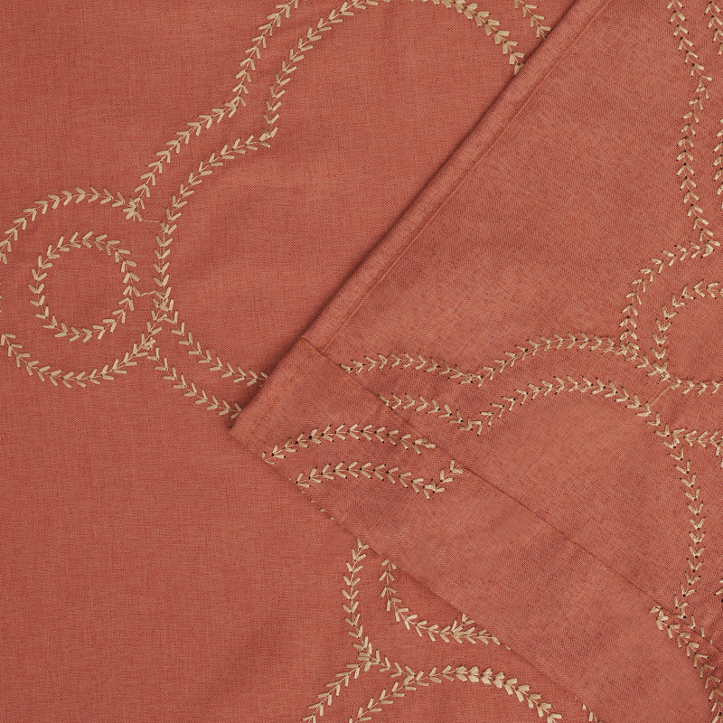 Steinbeck Semi Sheer Curtain Pair, 52" W x 84" L, Rust