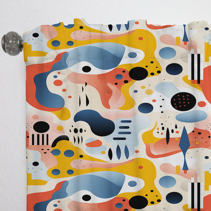 Playing Pattern With Colourful Geometric III - Abstract Geometric Room Darkening Curtain - 1 Panels, 52" W x 108" L