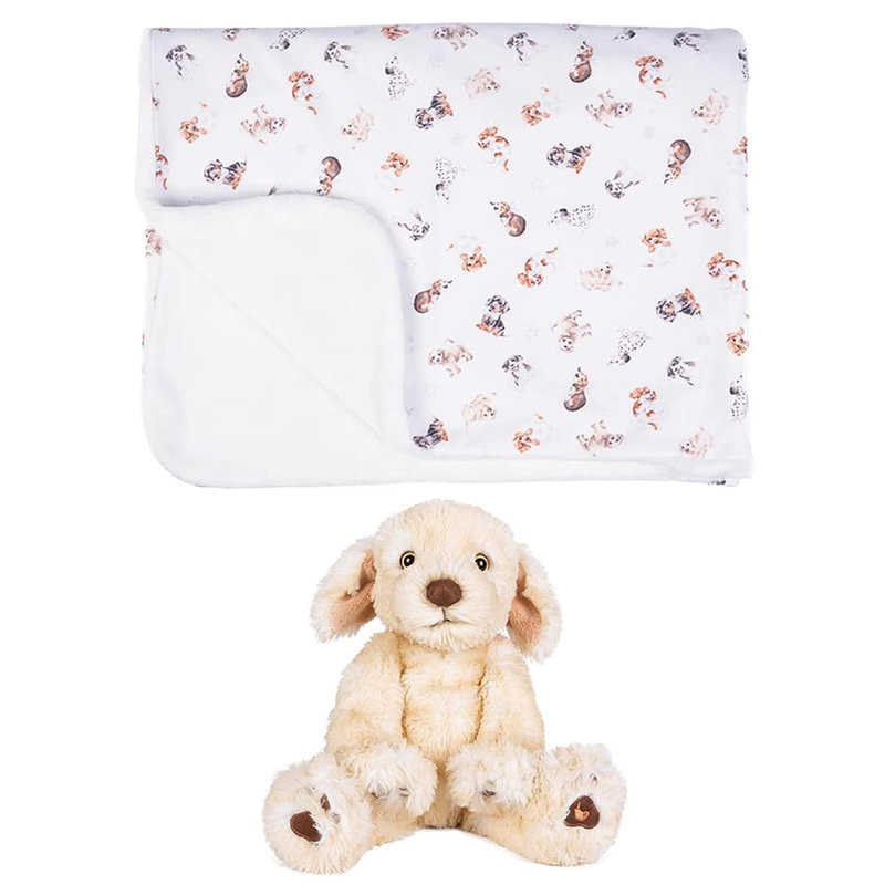 Wrendale Designs Baby Blanket & 'Ralph Junior' Plush Character Set - Little Paws
