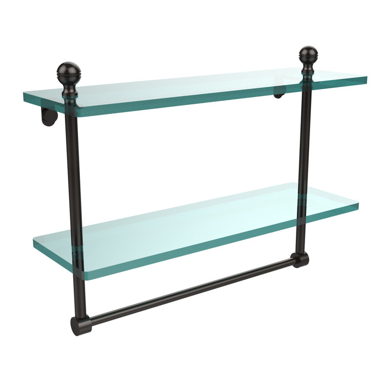 Morosini 2 Piece Tiered Shelf with Towel Bar, Oil Rubbed Bronze, 12"H x 16"W x 5"D