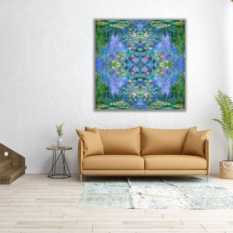 «Kaleidoscopic Water Lillies III», reproduction d'art sur toile, H 24 po x l 24 po