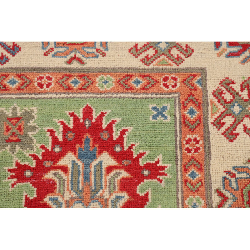 Tapis oriental vert Kazak 5