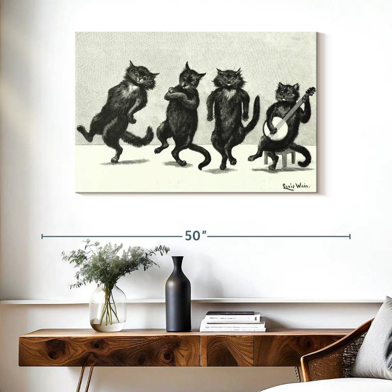 Brampt Cats Dancing, H 26 po x l 39 po