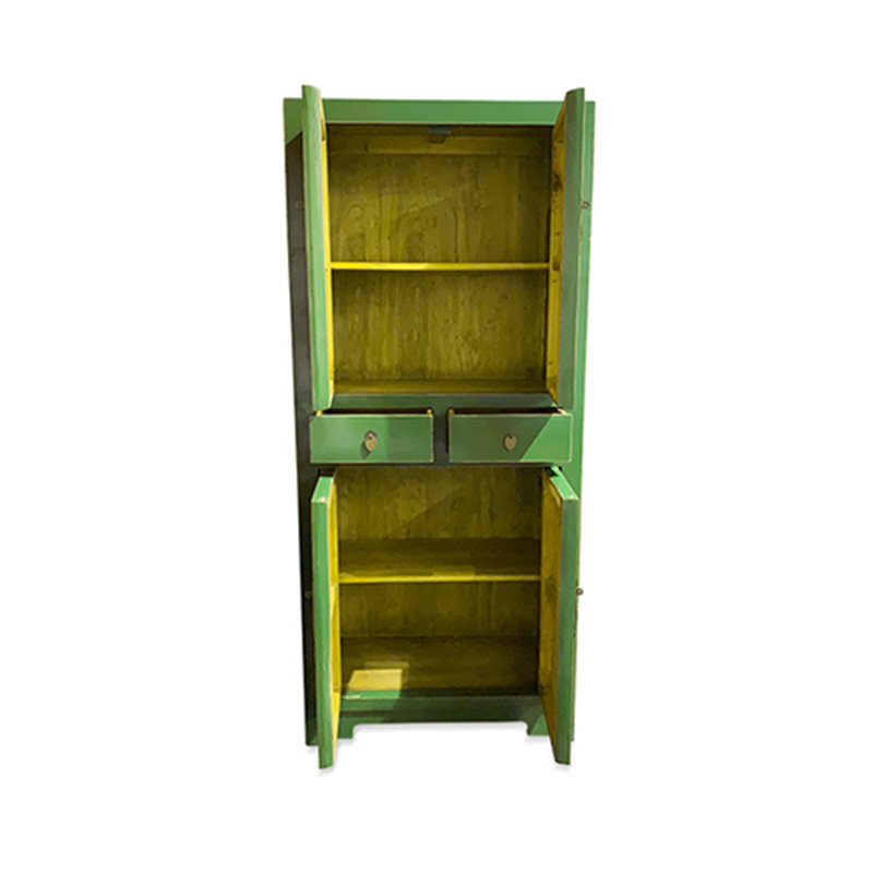 4D 2D Tall Cabinet -Red, Olive Green