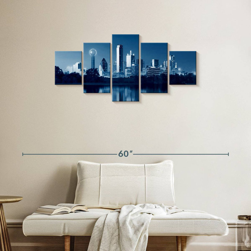  'Dallas Skyline Reflection, 30" H x 68" W