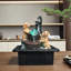 Fontaine de table d'intérieur 9,8 po Golden Retriever Puppies, boule de cristal scintillante éclairée avec pompe