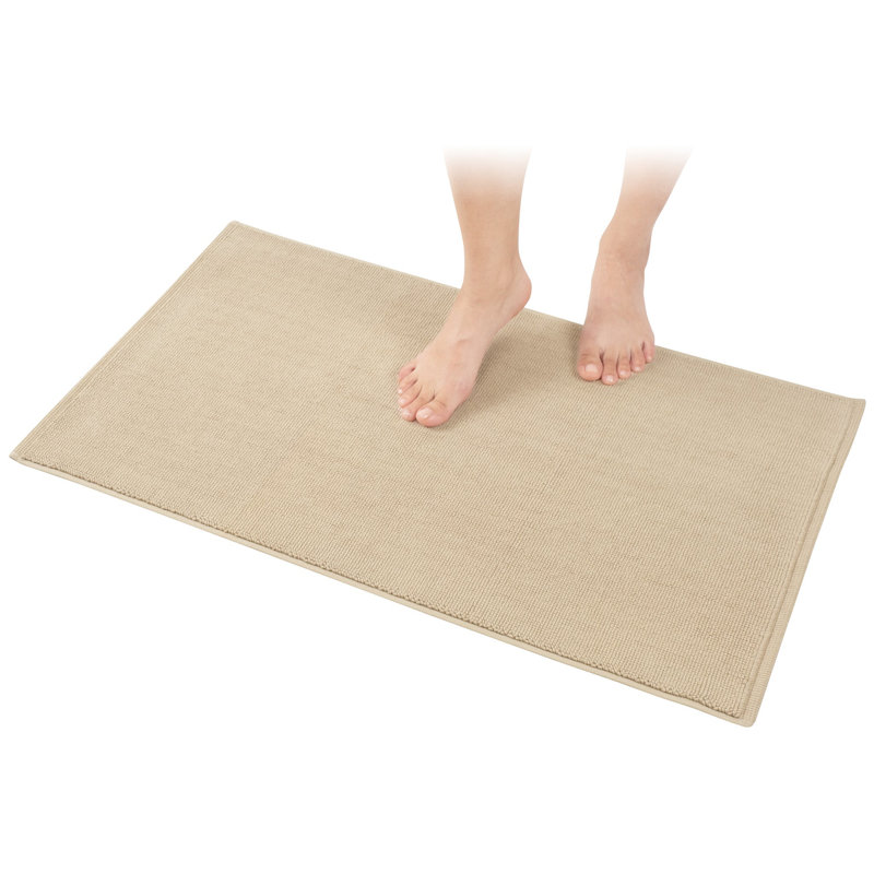 Tapis pour salle de bain 100% coton Chemung, L 20 po x L 34 po, Beige