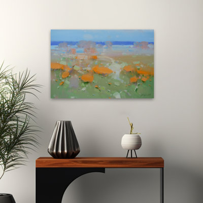 Meadow Variation Blue Spring Blush Green Art Contemporary