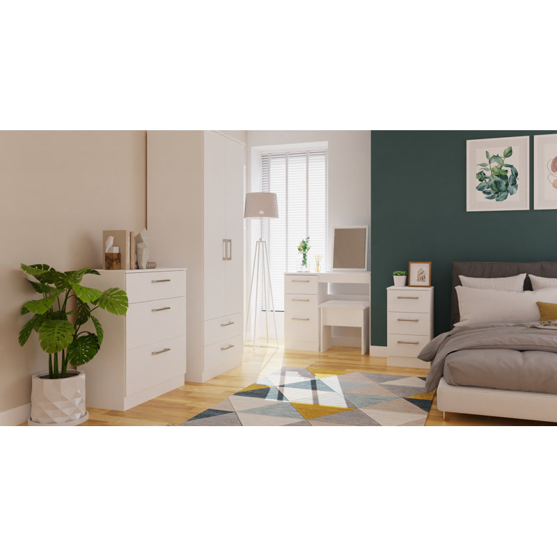 Fully Assembled Lebling 2 DrawerÂ Bedside Table, White
