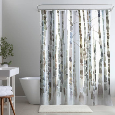 Shower Curtain LA135 – Polyester Shower Curtain, Dye Sublimation Print, 71" W × 74" L