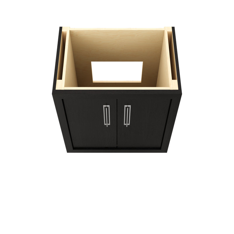 Avalon Single Bath Vanity, 30", Classic Black, Polished Chrome