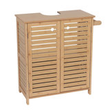 Armoire sous l'évier Natural avec découpe en U, portes à double aération, porte-serviettes - Collection Trinidad