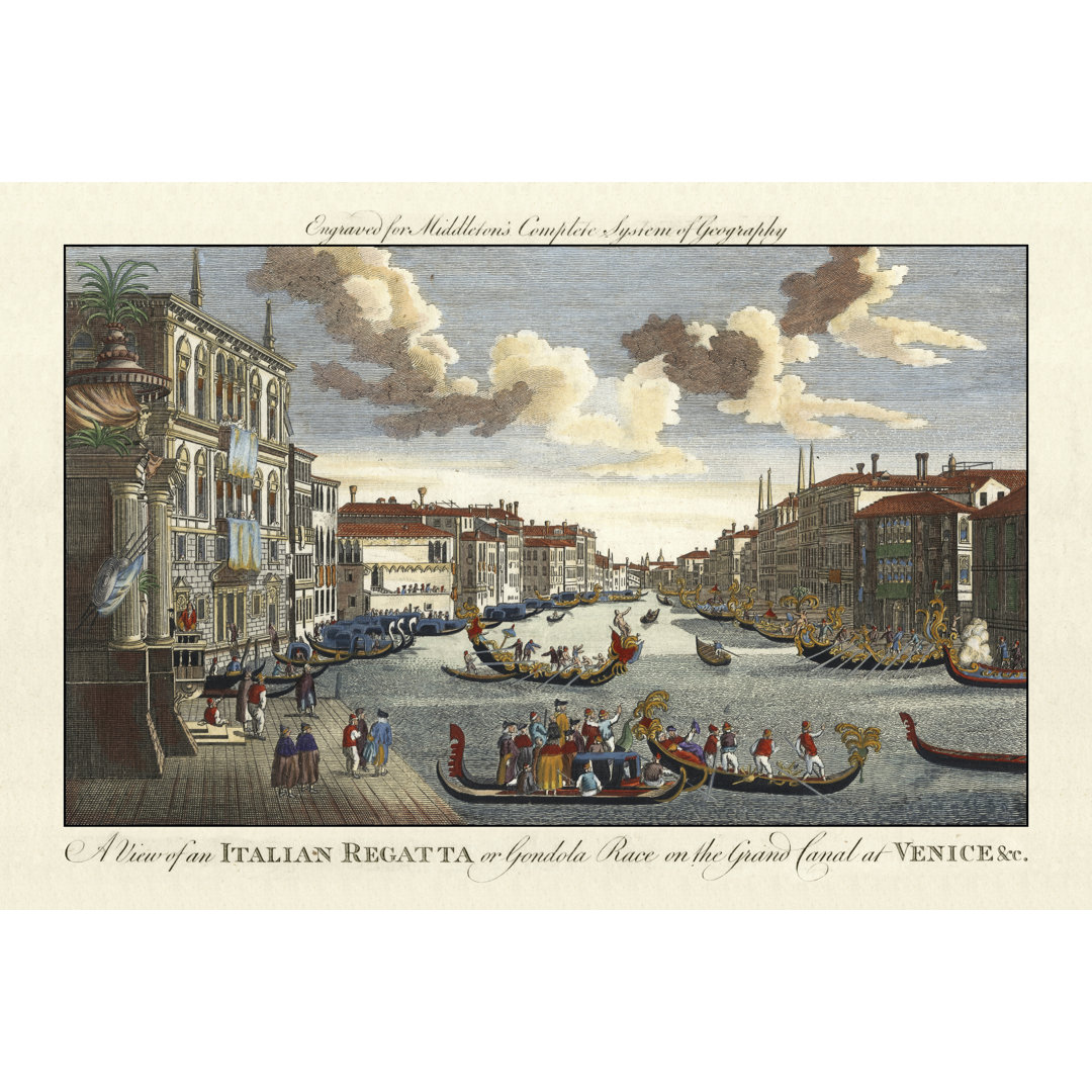 Leinwandbild Venedig-Kanal und Gondelrennen von Charles T. Middleton