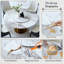 Table de salle à manger 59 "ronde avec plateau tournant rotatif à 360 °, plateau en pierre frittée résistant aux égratignures, design minimaliste moderne pour une cuisine et une salle à manger compactes (8 chaises)-987879457